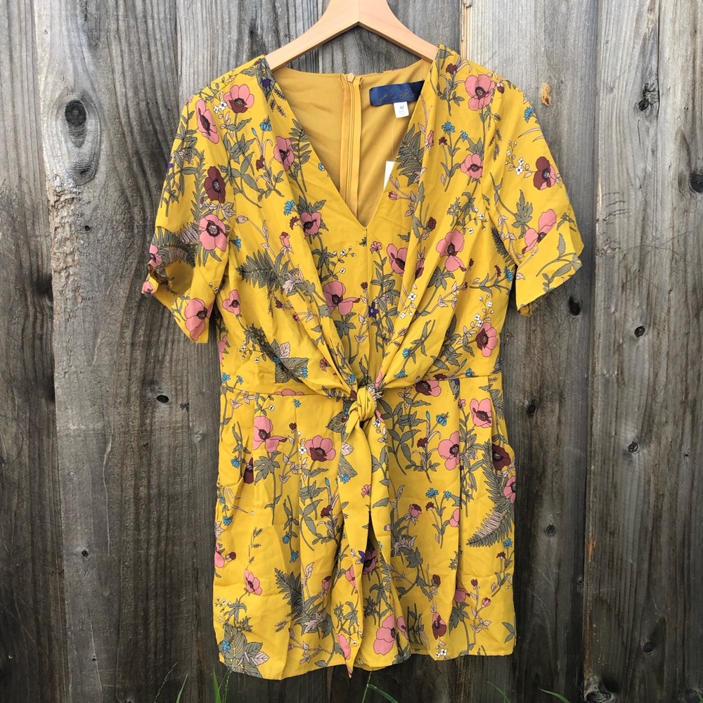 Yellow floral romper